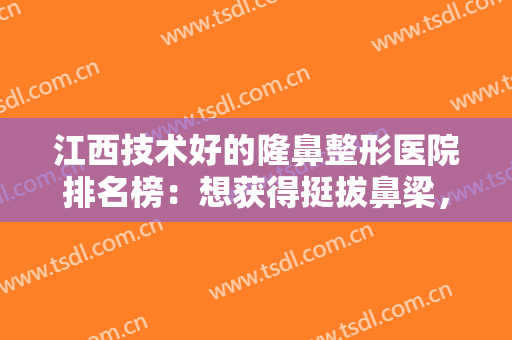 江西技术好的隆鼻整形医院排名榜：想获得挺拔鼻梁，就交给这些医院来帮你！