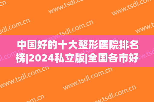 中国好的十大整形医院排名榜|2024私立版|全国各市好的代表机构任选