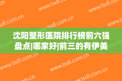 沈阳整形医院排行榜前六强盘点|哪家好|前三的有伊美尔、杏林等大品牌