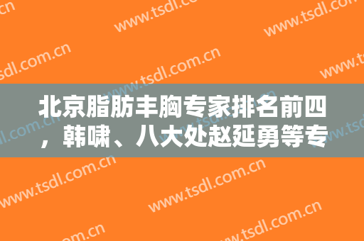 北京脂肪丰胸专家排名前四，韩啸、八大处赵延勇等专业性强，价格清单出！