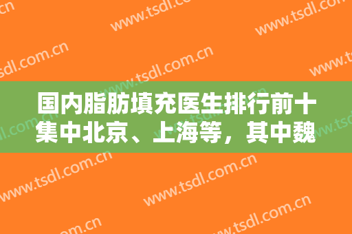 国内脂肪填充医生排行前十集中北京、上海等，其中魏皎、顾云鹏、曹卫刚等都是大咖！