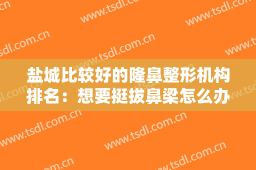 盐城比较好的隆鼻整形机构排名：想要挺拔鼻梁怎么办？这三家医院你千万别错过！
