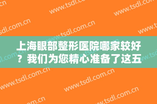 上海眼部整形医院哪家较好？我们为您精心准备了这五家医院，诚挚推荐给您！