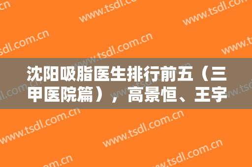 沈阳吸脂医生排行前五（三甲医院篇），高景恒、王宇令等技术擅长风格不一！