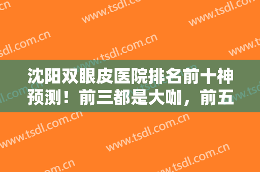 沈阳双眼皮医院排名前十神预测！前三都是大咖，前五具实力，十强多方面达标！