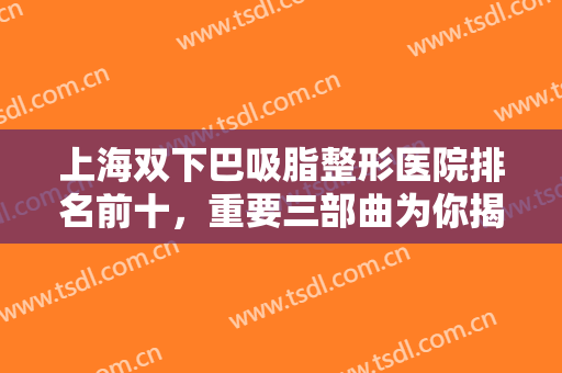 上海双下巴吸脂整形医院排名前十，重要三部曲为你揭晓，了解更深入！