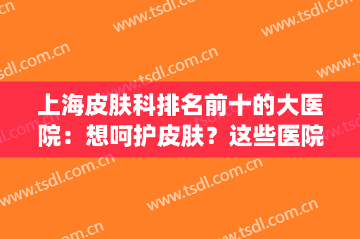 上海皮肤科排名前十的大医院：想呵护皮肤？这些医院来帮助您！(上海最好皮肤科的医院)