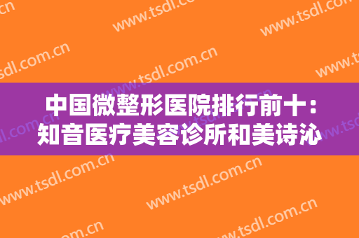 中国微整形医院排行前十：知音医疗美容诊所和美诗沁医疗美容医院上榜，其他几家都是哪些？