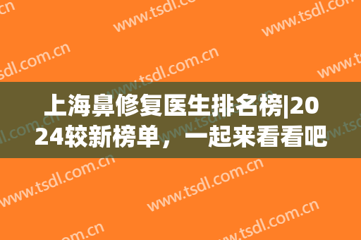 上海鼻修复医生排名榜|2024较新榜单，一起来看看吧！(上海鼻修复最好的医生)