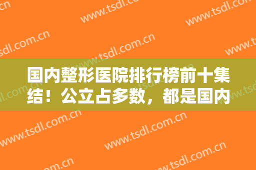 国内整形医院排行榜前十集结！公立占多数，都是国内数一数二的知名医美机构