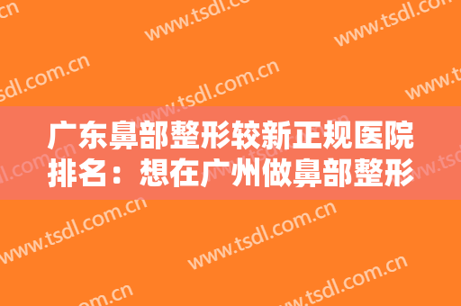 广东鼻部整形较新正规医院排名：想在广州做鼻部整形，这些医院你不能错过！