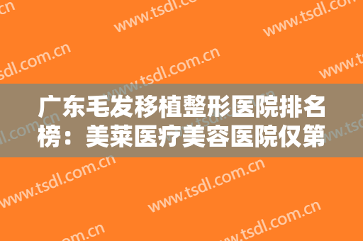 广东毛发移植整形医院排名榜：美莱医疗美容医院仅第三，其他都是哪些？