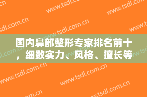 国内鼻部整形专家排名前十，细数实力、风格、擅长等各项指标，甄选鼻王代表！