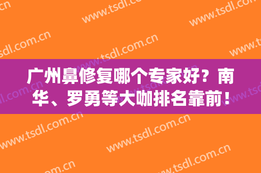 广州鼻修复哪个专家好？南华、罗勇等大咖排名靠前！医美top3口碑价格一键查询