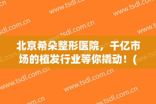 北京希朵整形医院，千亿市场的植发行业等你撬动！(北京种植头发熙 朵口碑好)