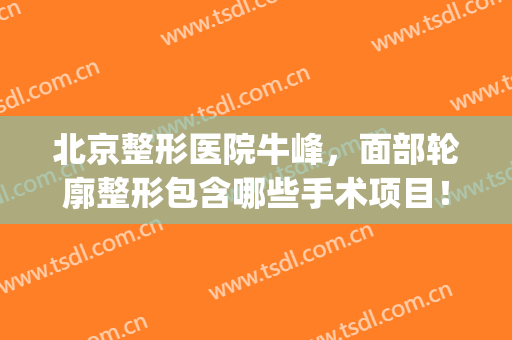 北京整形医院牛峰，面部轮廓整形包含哪些手术项目！(整形先整轮廓)