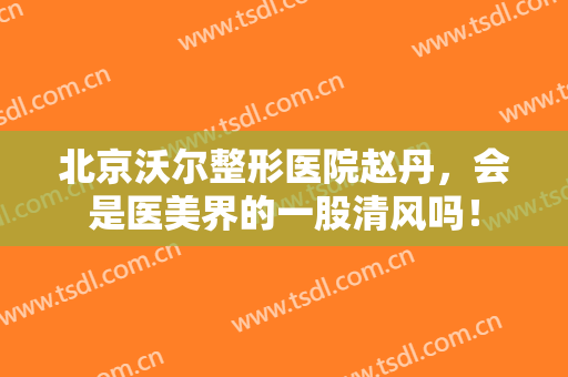 北京沃尔整形医院赵丹，会是医美界的一股清风吗！