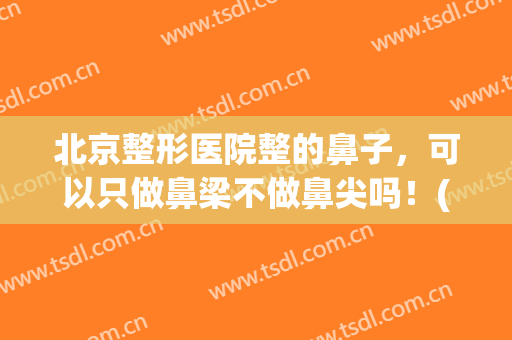 北京整形医院整的鼻子，可以只做鼻梁不做鼻尖吗！(为什么整形医生自己不隆鼻)