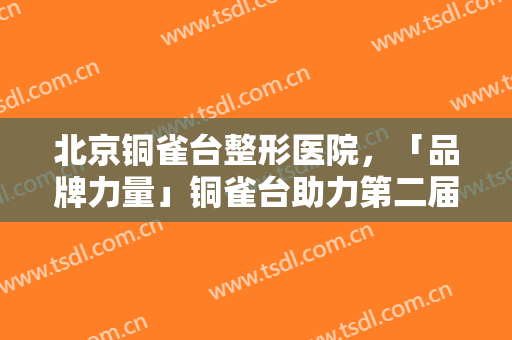 北京铜雀台整形医院，「品牌力量」铜雀台助力第二届“医美之都”高峰论坛！