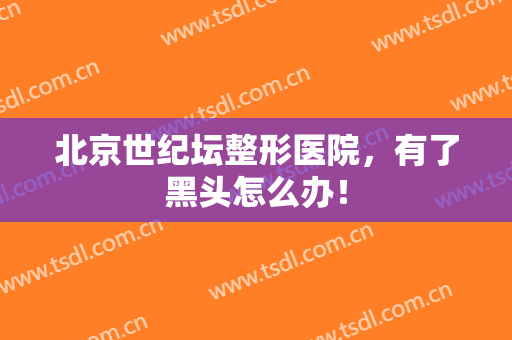 北京世纪坛整形医院，有了黑头怎么办！