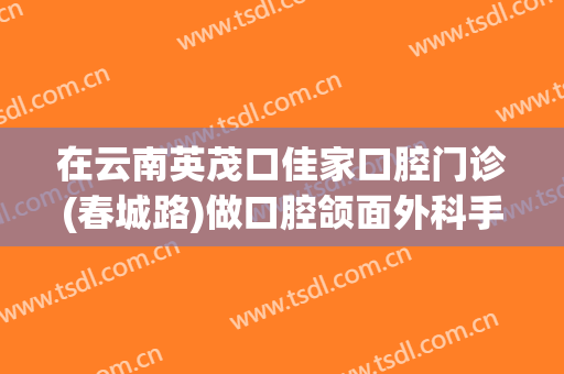 在云南英茂口佳家口腔门诊(春城路)做口腔颌面外科手术费用多少钱啊？