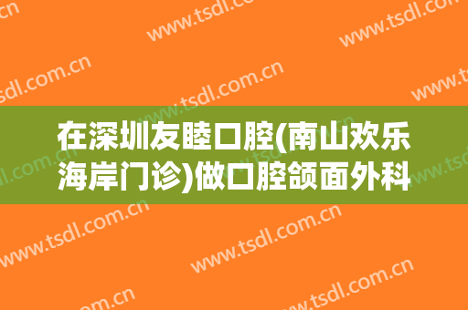 在深圳友睦口腔(南山欢乐海岸门诊)做口腔颌面外科手术费用多少钱啊？