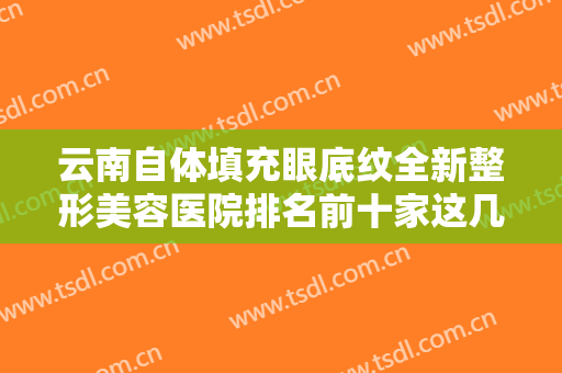 云南自体填充眼底纹全新整形美容医院排名前十家这几家不容错过！云南昆明玛莉亚整形医院口碑持续飙升