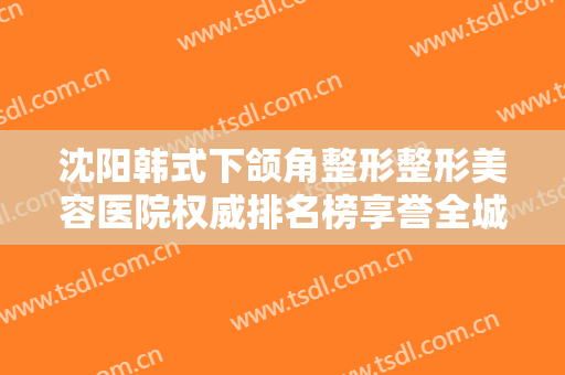 沈阳韩式下颌角整形整形美容医院权威排名榜享誉全城！沈阳丽合医疗美容诊所凭实力上榜
