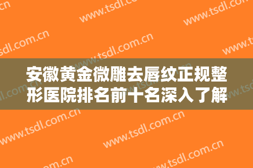 安徽黄金微雕去唇纹正规整形医院排名前十名深入了解，安徽池州灵创医美等入围
