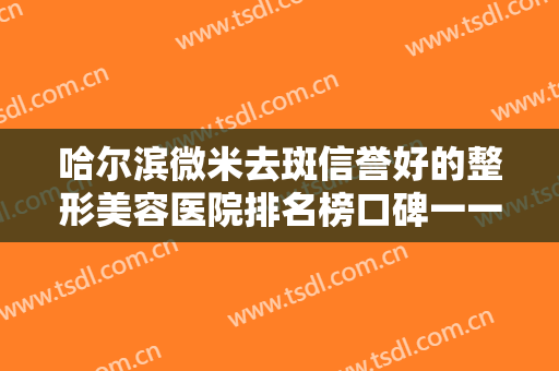 哈尔滨微米去斑信誉好的整形美容医院排名榜口碑一一揭晓哈尔滨馥霖医疗美容热门TOP技术到位
