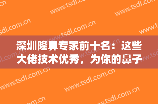 深圳隆鼻专家前十名：这些大佬技术优秀，为你的鼻子保驾护航！(深圳隆鼻最好的医生排名)