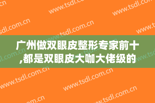 广州做双眼皮整形专家前十,都是双眼皮大咖大佬级的人物(广州哪家做双眼皮)