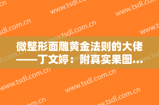 微整形面雕黄金法则的大佬——丁文婷：附真实果图……