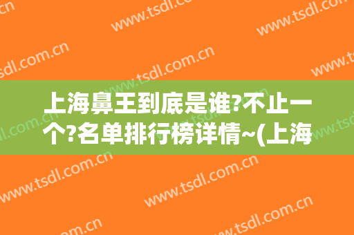 上海鼻王到底是谁?不止一个?名单排行榜详情~(上海最有名气的鼻王)