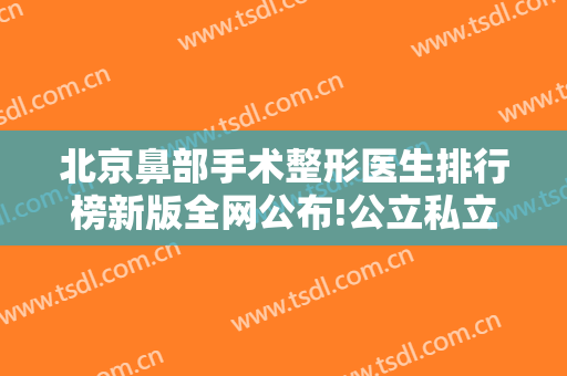 北京鼻部手术整形医生排行榜新版全网公布!公立私立专家测评结果来瞧瞧