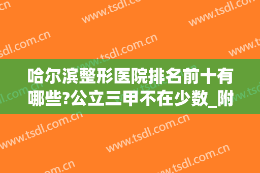 哈尔滨整形医院排名前十有哪些?公立三甲不在少数_附隆鼻价格查询(哈尔滨的整形医院哪家比较好)