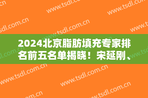 2024北京脂肪填充专家排名前五名单揭晓！宋延刚、李发成口碑技术领衔