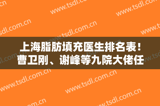 上海脂肪填充医生排名表！曹卫刚、谢峰等九院大佬任选~收费价格和案例汇总介绍