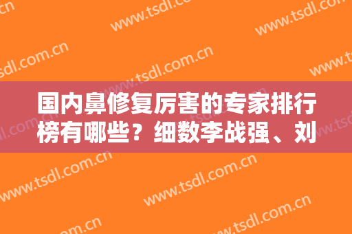 国内鼻修复厉害的专家排行榜有哪些？细数李战强、刘彦军、李劲良等大咖！