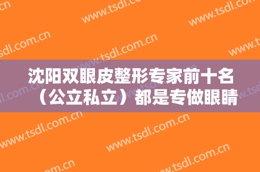 沈阳双眼皮整形专家前十名（公立私立）都是专做眼睛的大咖医生!别错过了
