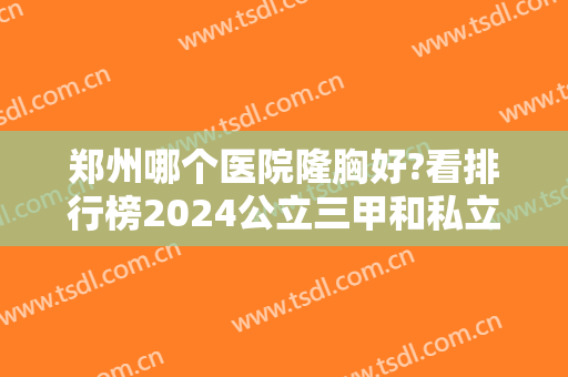 郑州哪个医院隆胸好?看排行榜2024公立三甲和私立医院相互比拼谁厉害