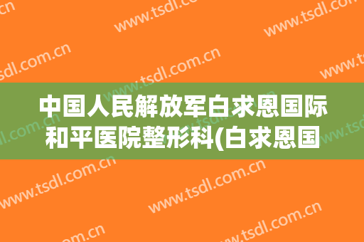 中国人民解放军白求恩国际和平医院整形科(白求恩国际和平医院妇科专家)