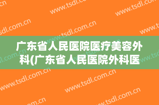 广东省人民医院医疗美容外科(广东省人民医院外科医生简介)
