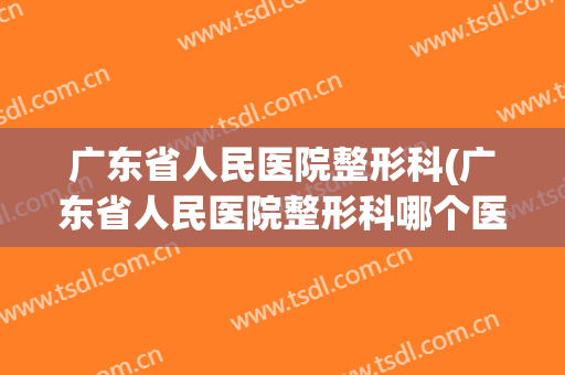 广东省人民医院整形科(广东省人民医院整形科哪个医生好)