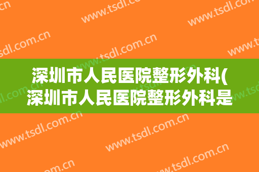 深圳市人民医院整形外科(深圳市人民医院整形外科是外包的吗)