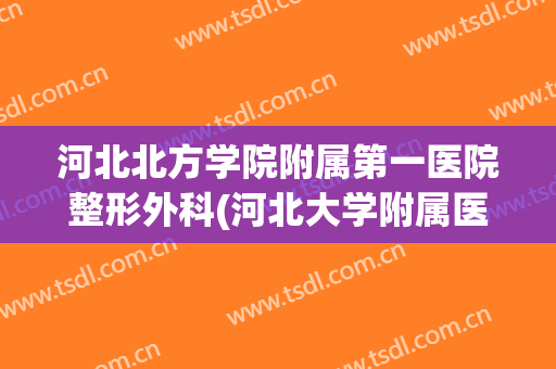 河北北方学院附属第一医院整形外科(河北大学附属医院整形科)