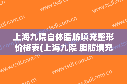 上海九院自体脂肪填充整形价格表(上海九院 脂肪填充 价格)