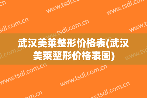 武汉美莱整形价格表(武汉美莱整形价格表图)