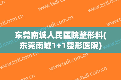 东莞南城人民医院整形科(东莞南城1+1整形医院)