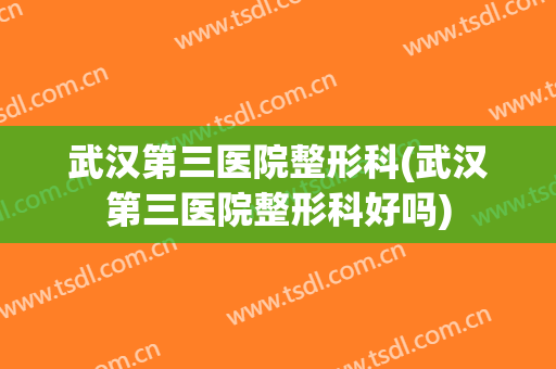 武汉第三医院整形科(武汉第三医院整形科好吗)